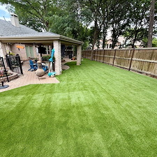 Backyard-Turf-Installation-with-Clean-Tree-Detailing-in-Flower-Mound-TX 2